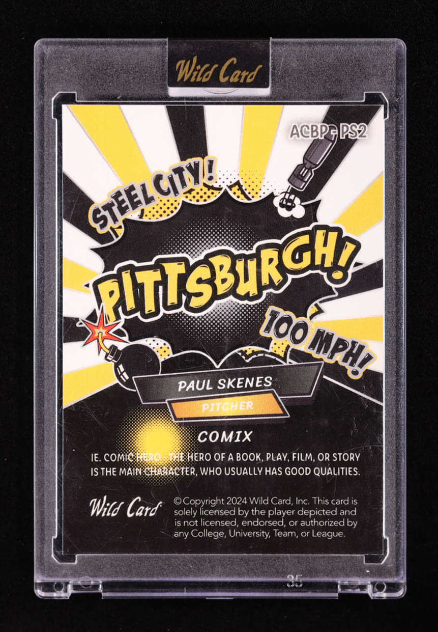 Paul Skenes 2024 Wild Card Alumination Comix Prismatic Black #ACBPPS2 #1/1 RC at PristineAuction.com Paul Skenes 2024 Wild Card Alumination Comix Prismatic Black #ACBPPS2 #1/1 RC at PristineAuction.com