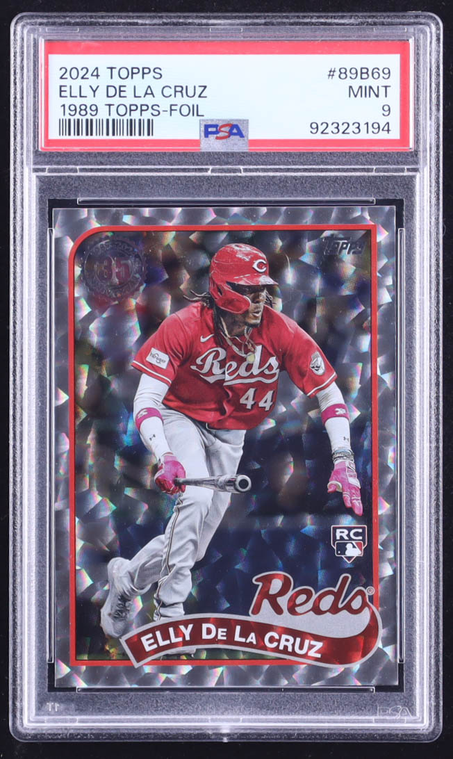Elly De La Cruz 2024 Topps 1989 Topps Foil RC #89B69 (PSA 9) at PristineAuction.com Elly De La Cruz 2024 Topps 1989 Topps Foil RC #89B69 (PSA 9) at PristineAuction.com