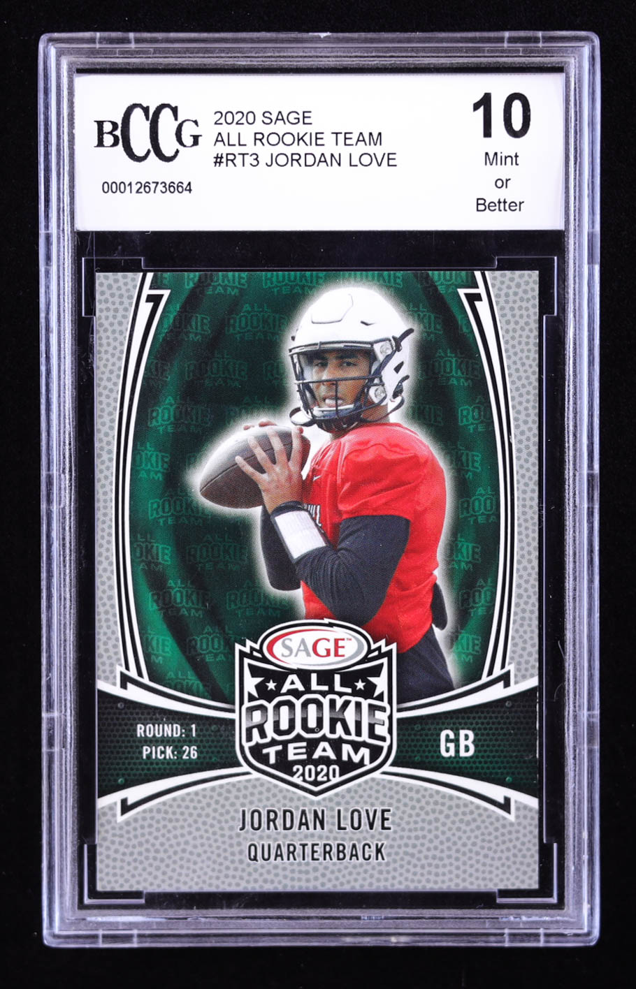 Jordan Love 2020 Sage All Rookie Team #RT3 RC (BCCG 10) at PristineAuction.com Jordan Love 2020 Sage All Rookie Team #RT3 RC (BCCG 10) at PristineAuction.com