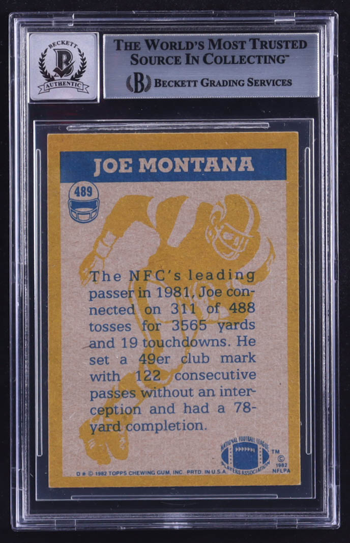 Joe Montana Signed 1982 Topps IA #489 (BGS | Autograph Graded 10) at PristineAuction.com Joe Montana Signed 1982 Topps IA #489 (BGS | Autograph Graded 10) at PristineAuction.com