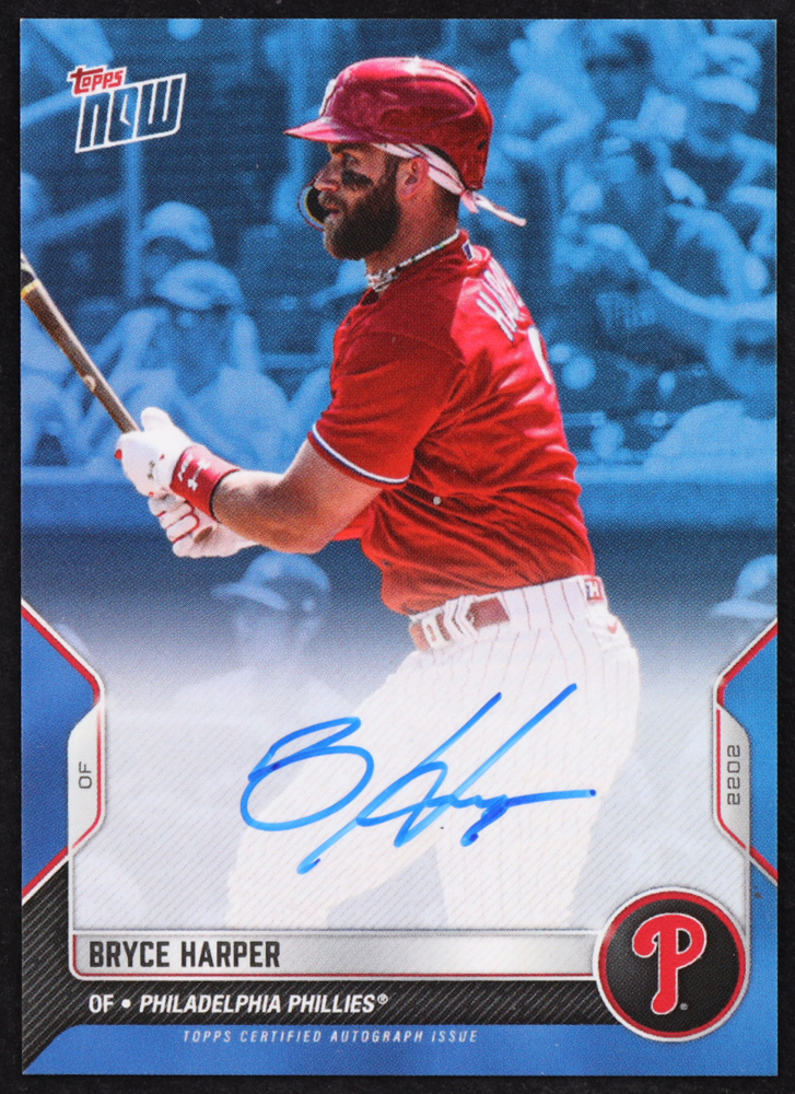 Bryce Harper 2023 Topps Now Road to Opening Day Autographs Blue #OD271B at PristineAuction.com Bryce Harper 2023 Topps Now Road to Opening Day Autographs Blue #OD271B at PristineAuction.com