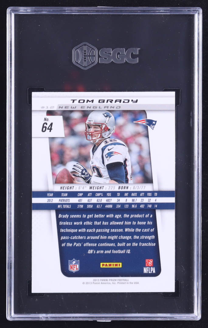 Tom Brady 2013 Panini Prizm #64 (SGC 10) at PristineAuction.com Tom Brady 2013 Panini Prizm #64 (SGC 10) at PristineAuction.com