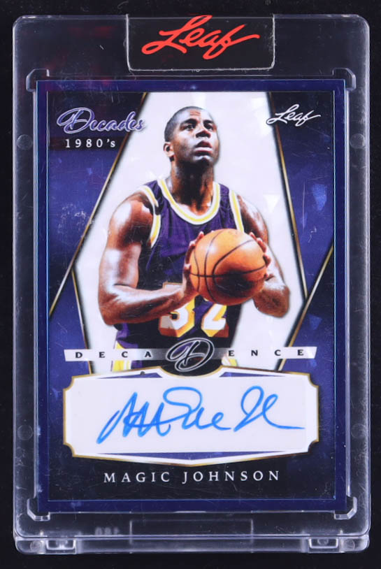 Magic Johnson / Eric Dickerson 2022 Leaf Decadence Decades Blue #D05 #2/5 at PristineAuction.com Magic Johnson / Eric Dickerson 2022 Leaf Decadence Decades Blue #D05 #2/5 at PristineAuction.com