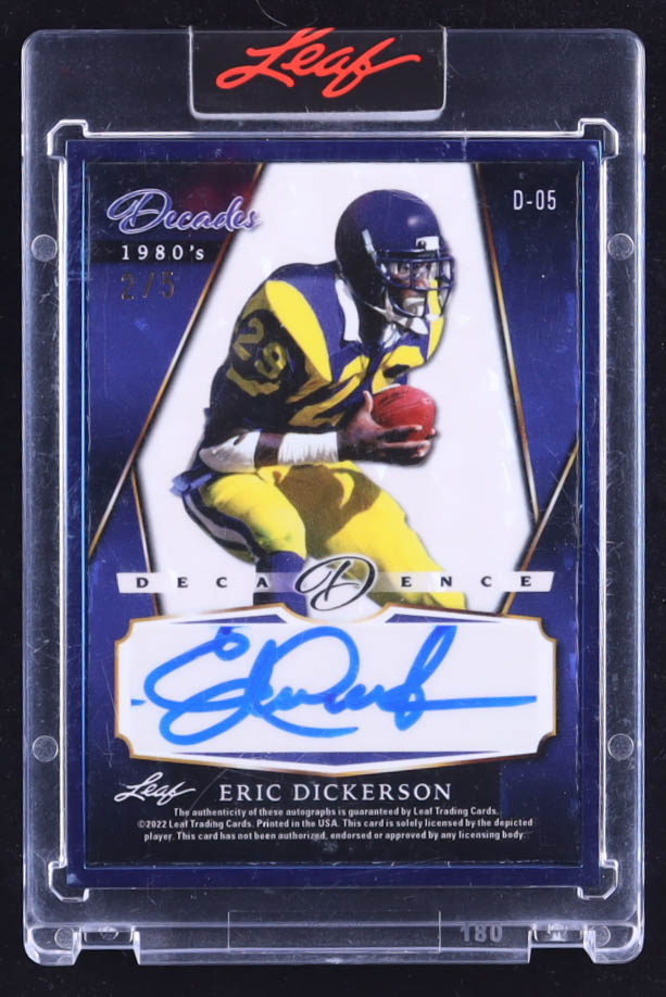 Magic Johnson / Eric Dickerson 2022 Leaf Decadence Decades Blue #D05 #2/5 at PristineAuction.com Magic Johnson / Eric Dickerson 2022 Leaf Decadence Decades Blue #D05 #2/5 at PristineAuction.com