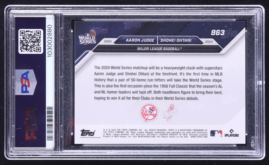 Aaron Judge / Shohei Ohtani 2024 Topps Now #863 (PSA 9) at PristineAuction.com Aaron Judge / Shohei Ohtani 2024 Topps Now #863 (PSA 9) at PristineAuction.com
