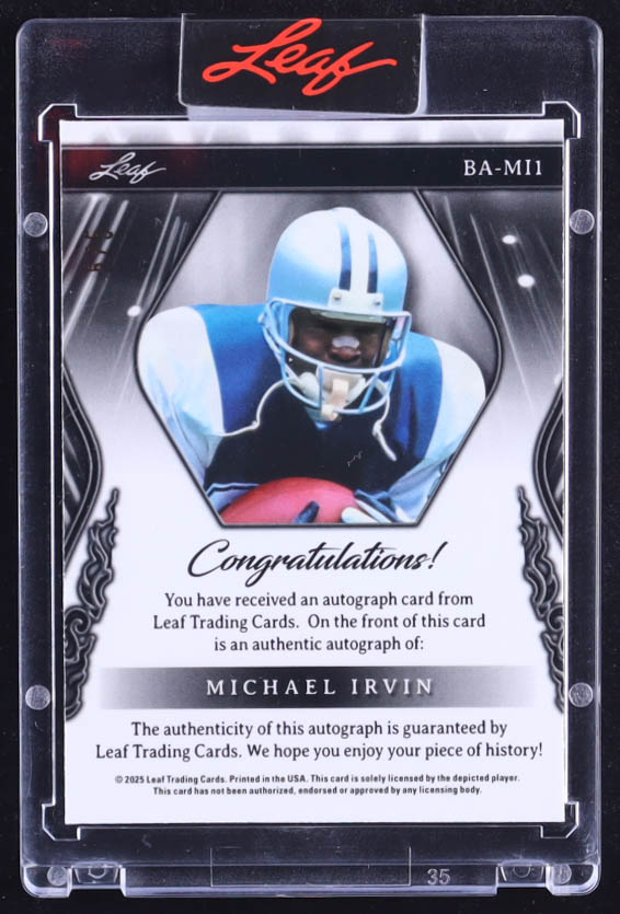 Michael Irvin 2025 Leaf Sports Heroes Pink Crystals Autographs #BAMI1 #5/5 at PristineAuction.com Michael Irvin 2025 Leaf Sports Heroes Pink Crystals Autographs #BAMI1 #5/5 at PristineAuction.com