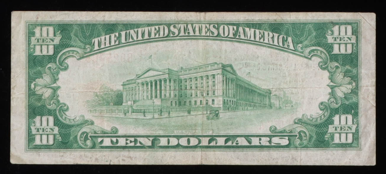 1929 United States $10 Ten Dollar National Currency Bank Note - Brown Seal at PristineAuction.com 1929 United States $10 Ten Dollar National Currency Bank Note - Brown Seal at PristineAuction.com