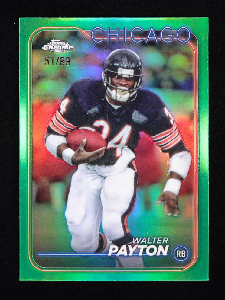Walter Payton 2024 Topps Chrome Green Refractors #23 #51/99 at PristineAuction.com Walter Payton 2024 Topps Chrome Green Refractors #23 #51/99 at PristineAuction.com