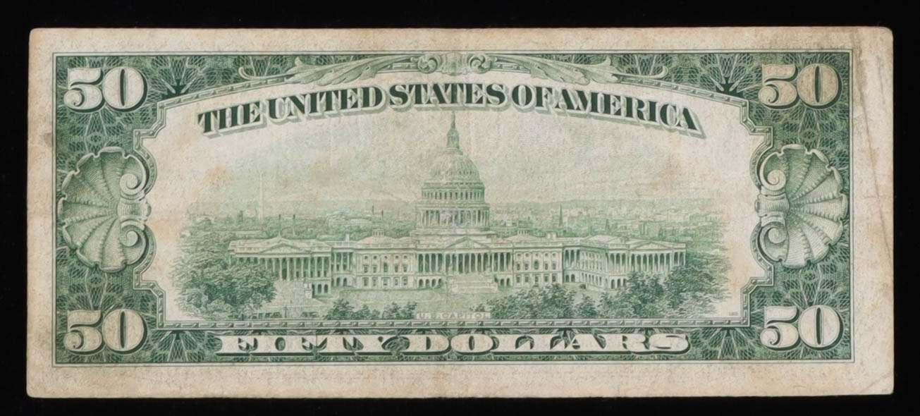 1934-D United States $50 Fifty Dollar Federal Reserve Note at PristineAuction.com 1934-D United States $50 Fifty Dollar Federal Reserve Note at PristineAuction.com