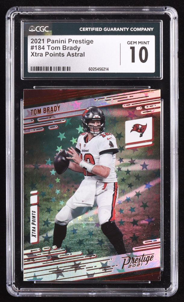 Tom Brady 2021 Panini Prestige Xtra Points Astral #184 (CGC 10) at PristineAuction.com Tom Brady 2021 Panini Prestige Xtra Points Astral #184 (CGC 10) at PristineAuction.com