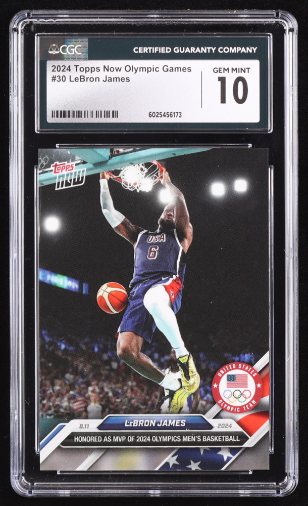 LeBron James 2024 Topps Now Olympic Games #30 (CGC 10) at PristineAuction.com LeBron James 2024 Topps Now Olympic Games #30 (CGC 10) at PristineAuction.com