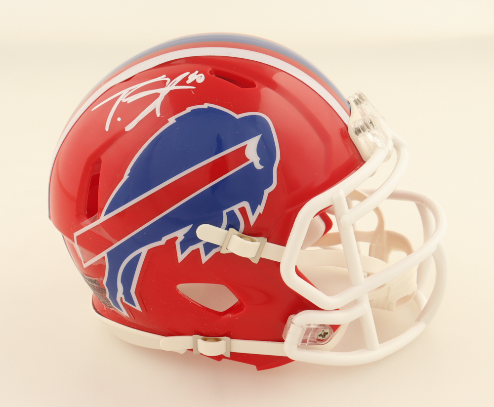 Tyrell Shavers Signed Bills Speed Mini Helmet (TSE) at PristineAuction.com Tyrell Shavers Signed Bills Speed Mini Helmet (TSE) at PristineAuction.com
