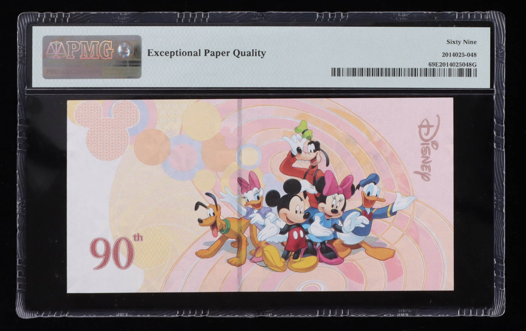 ND (2014) China Gold Deal (CHN) "Test Note" - Disney 90th Anniversary (PMG Superb Gem Unc 69 EPQ) at PristineAuction.com ND (2014) China Gold Deal (CHN) "Test Note" - Disney 90th Anniversary (PMG Superb Gem Unc 69 EPQ) at PristineAuction.com