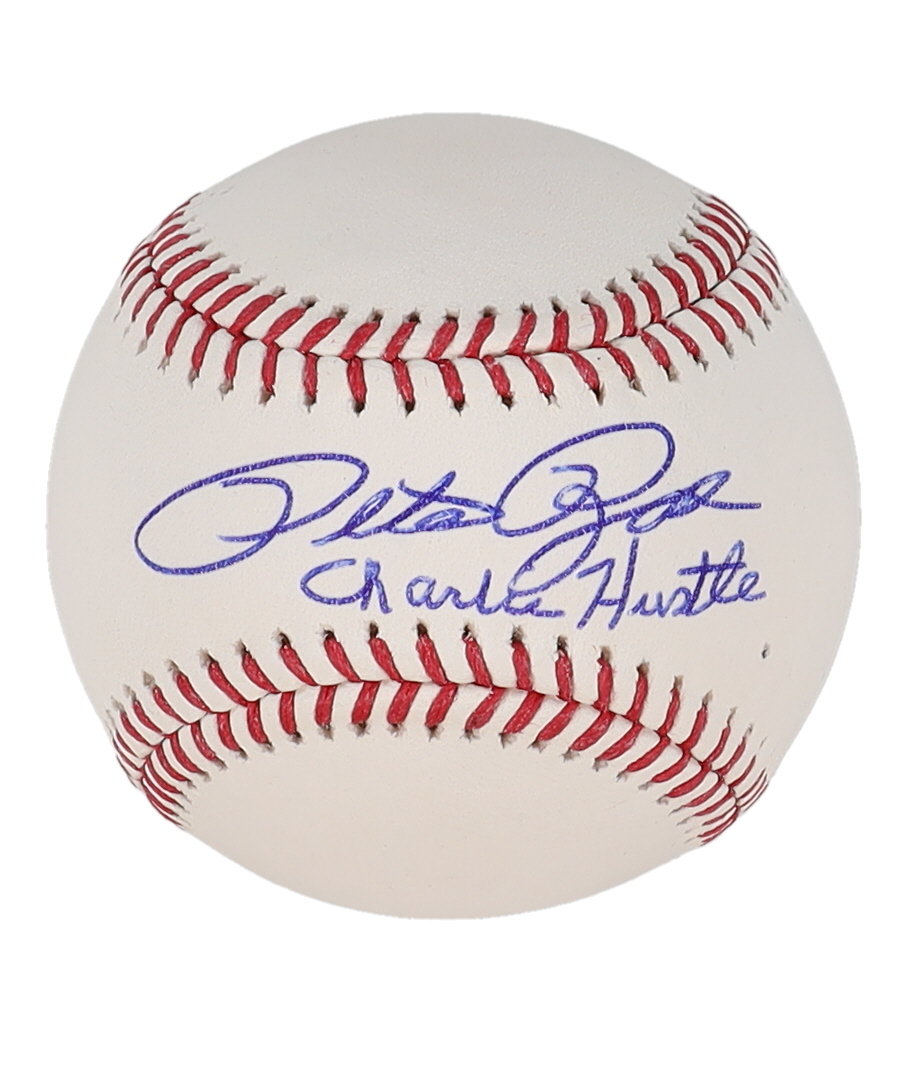 Pete Rose Signed OML Baseball Inscribed "Charlie Hustle" (JSA) at PristineAuction.com Pete Rose Signed OML Baseball Inscribed "Charlie Hustle" (JSA) at PristineAuction.com