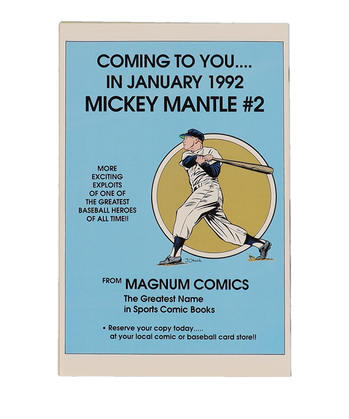 1991 "Mickey Mantle" #1 Magnum Comic Book at PristineAuction.com 1991 "Mickey Mantle" #1 Magnum Comic Book at PristineAuction.com