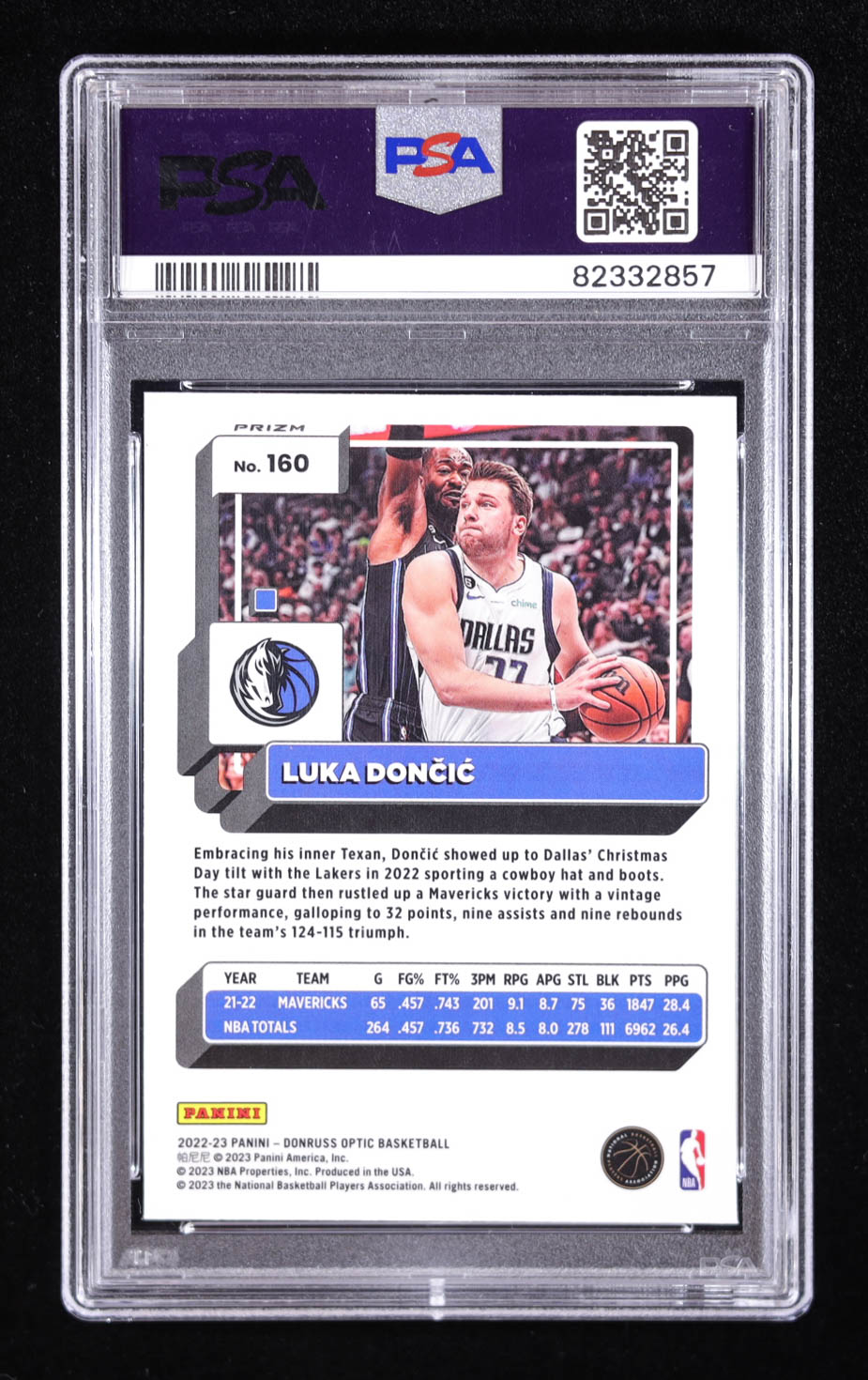 Luka Doncic 2022-23 Donruss Optic Basketball #160 (PSA 10) at PristineAuction.com Luka Doncic 2022-23 Donruss Optic Basketball #160 (PSA 10) at PristineAuction.com
