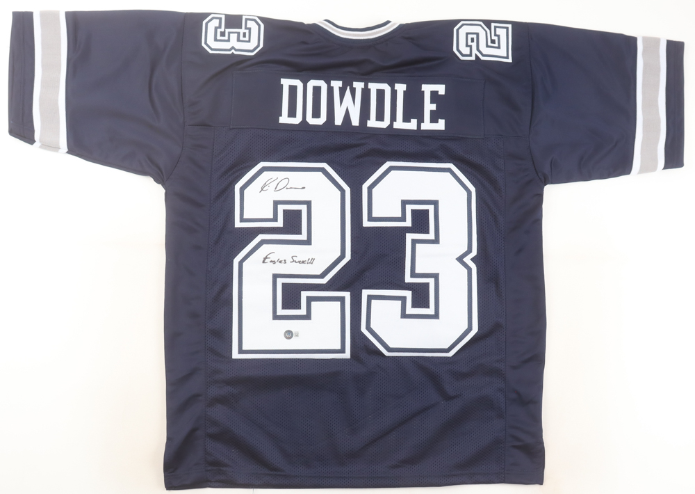 Rico Dowdle Signed Jersey Inscribed "Eagles Suck!!!" (Beckett) at PristineAuction.com Rico Dowdle Signed Jersey Inscribed "Eagles Suck!!!" (Beckett) at PristineAuction.com