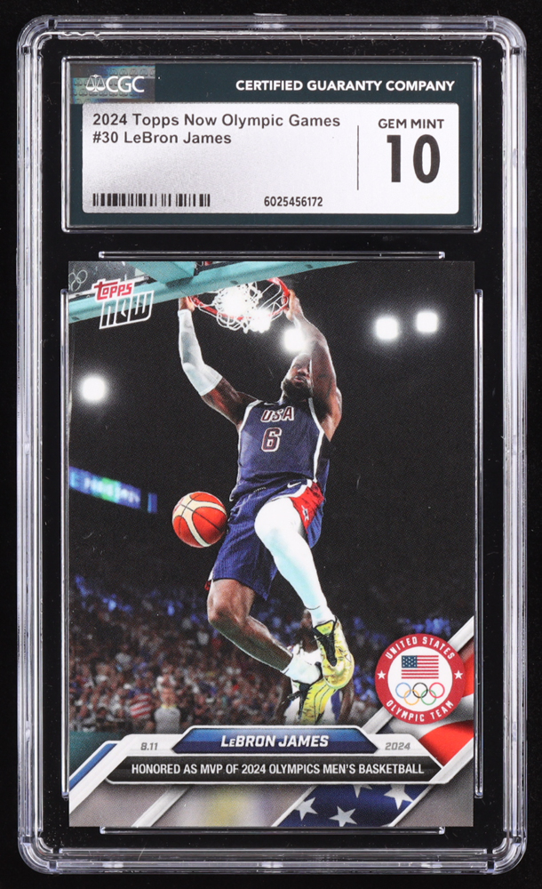 LeBron James 2024 Topps Now Olympic Games #30 (CGC 10) at PristineAuction.com LeBron James 2024 Topps Now Olympic Games #30 (CGC 10) at PristineAuction.com