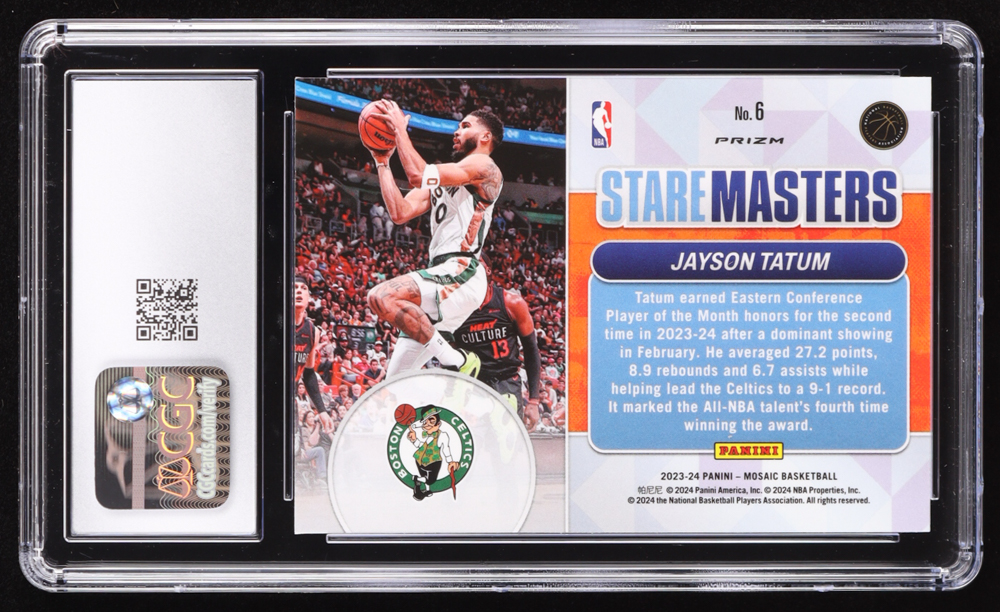 Jayson Tatum 2023-24 Mosaic Stare Masters Mosaic #6 (CGC 10) at PristineAuction.com Jayson Tatum 2023-24 Mosaic Stare Masters Mosaic #6 (CGC 10) at PristineAuction.com
