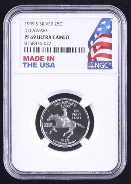 1999-S U.S. State Quarter Series - Delaware - 90% Silver Proof (NGC PF69 ULTRA CAMEO) at PristineAuction.com 1999-S U.S. State Quarter Series - Delaware - 90% Silver Proof (NGC PF69 ULTRA CAMEO) at PristineAuction.com