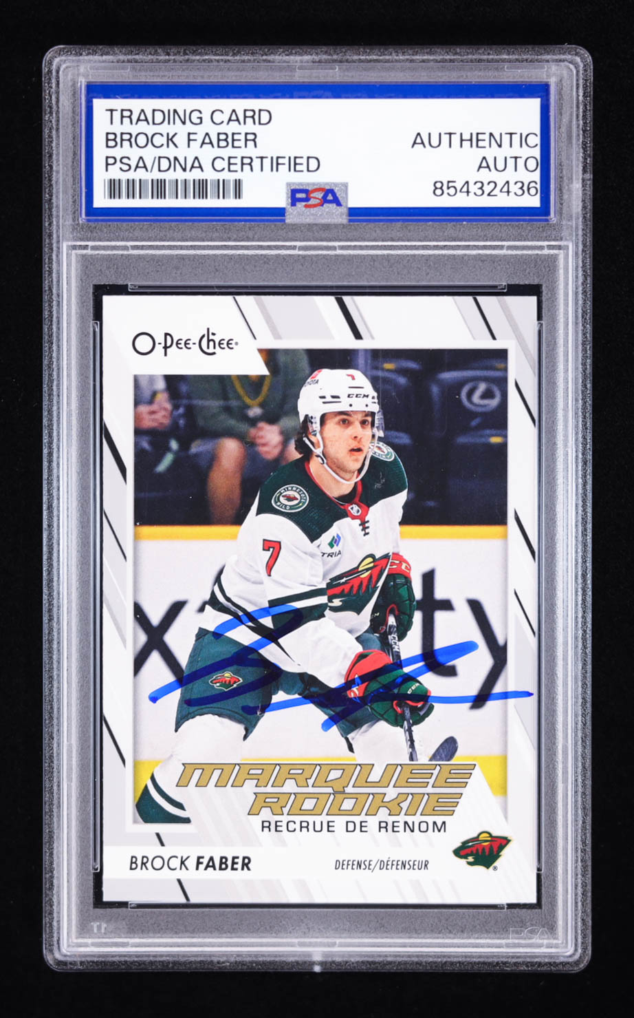 Brock Faber Signed 2023 O-Pee-Chee Marquee Rookie #580 (PSA) at PristineAuction.com Brock Faber Signed 2023 O-Pee-Chee Marquee Rookie #580 (PSA) at PristineAuction.com