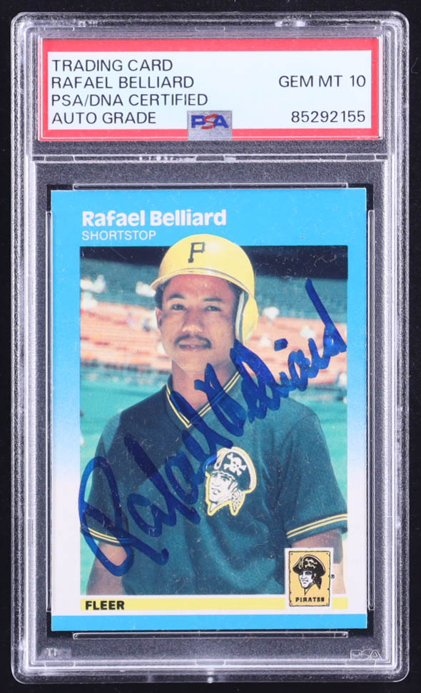 Rafael Belliard Signed 1987 Fleer Glossy #602 RC (PSA | Autograph Graded PSA 10) at PristineAuction.com Rafael Belliard Signed 1987 Fleer Glossy #602 RC (PSA | Autograph Graded PSA 10) at PristineAuction.com