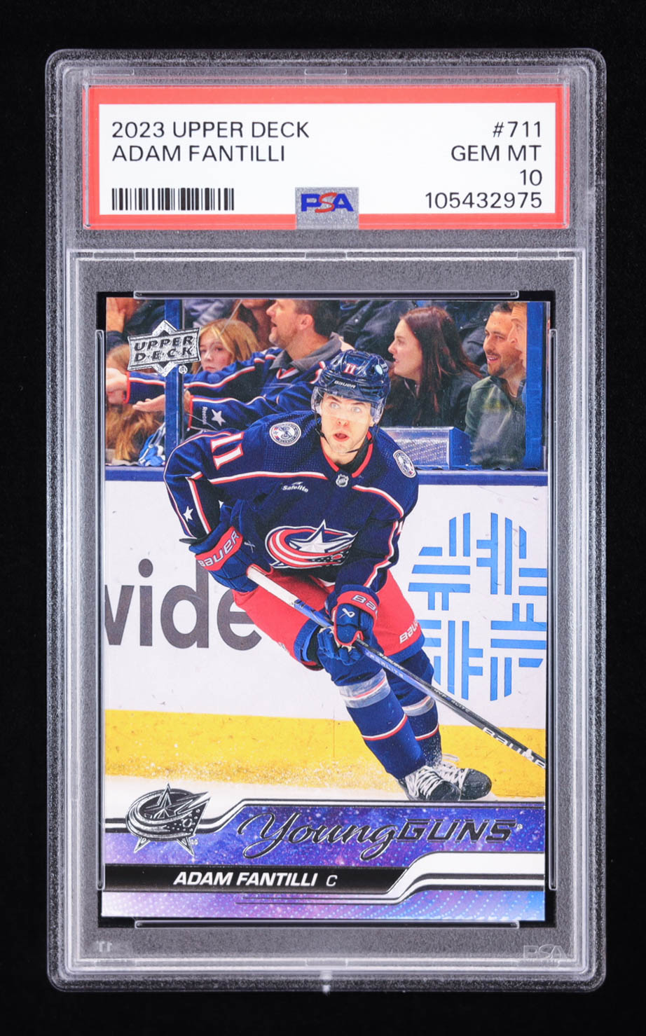 Adam Fantilli 2023 Upper Deck Young Guns #711 (PSA 10) at PristineAuction.com Adam Fantilli 2023 Upper Deck Young Guns #711 (PSA 10) at PristineAuction.com