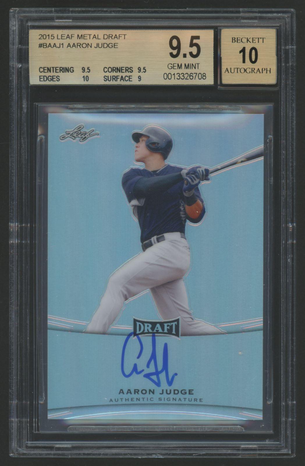 Aaron Judge 2015 Leaf Metal Draft #BAAJ1 RC (BGS 9.5 | Autograph Graded 10) at PristineAuction.com Aaron Judge 2015 Leaf Metal Draft #BAAJ1 RC (BGS 9.5 | Autograph Graded 10) at PristineAuction.com