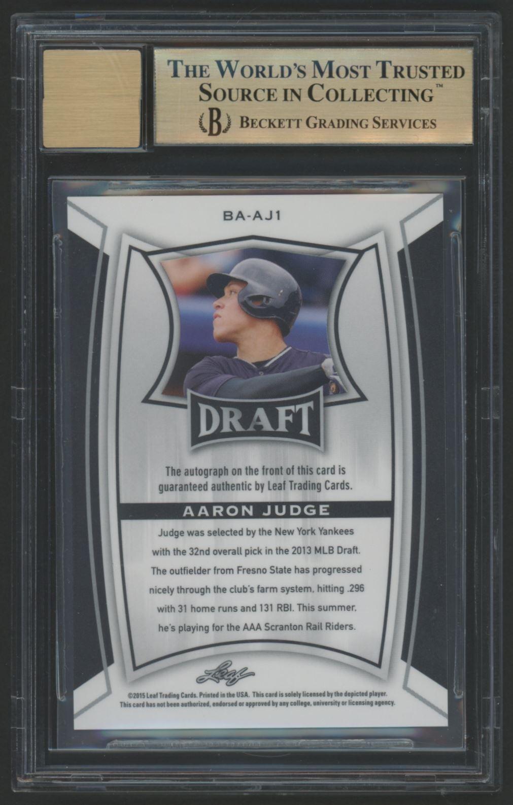 Aaron Judge 2015 Leaf Metal Draft #BAAJ1 RC (BGS 9.5 | Autograph Graded 10) at PristineAuction.com Aaron Judge 2015 Leaf Metal Draft #BAAJ1 RC (BGS 9.5 | Autograph Graded 10) at PristineAuction.com