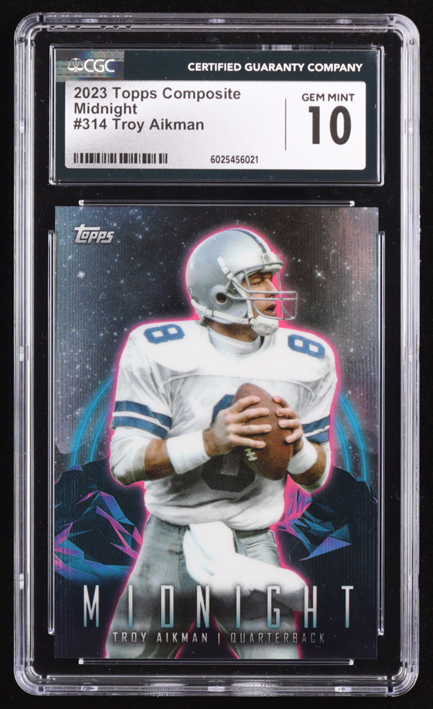 Troy Aikman 2023 Topps Composite Midnight #314 (CGC 10) at PristineAuction.com Troy Aikman 2023 Topps Composite Midnight #314 (CGC 10) at PristineAuction.com