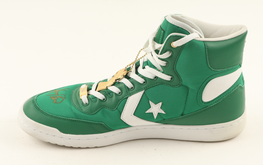 Larry Bird Signed 1984 Converse Special Edition Boston Celtics Championship Basketball Shoe (PSA) at PristineAuction.com Larry Bird Signed 1984 Converse Special Edition Boston Celtics Championship Basketball Shoe (PSA) at PristineAuction.com