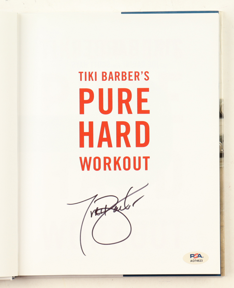 Tiki Barber Signed "Pure Hard Workout" Hardcover Book (PSA) at PristineAuction.com Tiki Barber Signed "Pure Hard Workout" Hardcover Book (PSA) at PristineAuction.com