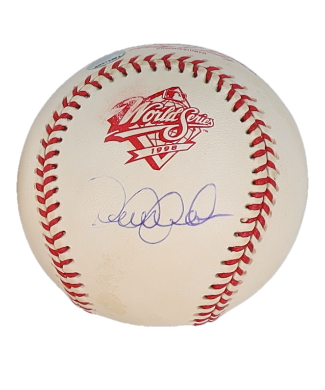 Derek Jeter Signed Official 1998 World Series Logo Baseball (Steiner & MLB) at PristineAuction.com Derek Jeter Signed Official 1998 World Series Logo Baseball (Steiner & MLB) at PristineAuction.com