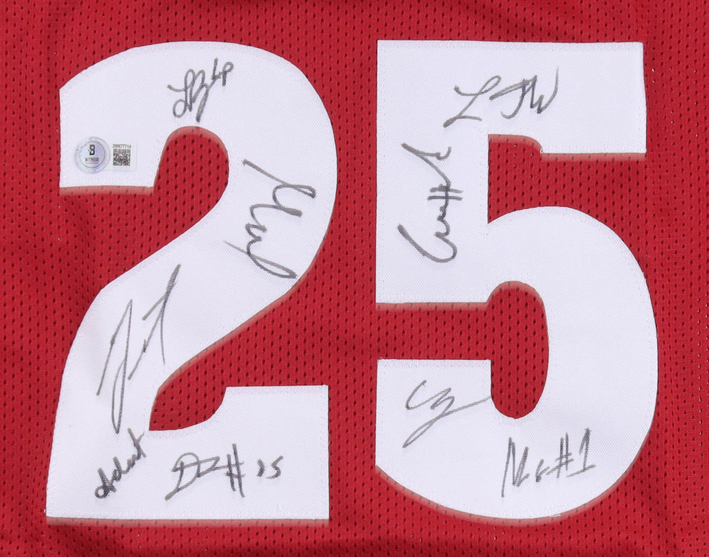 2025 Alabama Crimson Tide Team-Signed Jersey By (9) With Mark Sears, Chris Youngblood, Grant Nelson, Aden Holloway (Beckett) at PristineAuction.com 2025 Alabama Crimson Tide Team-Signed Jersey By (9) With Mark Sears, Chris Youngblood, Grant Nelson, Aden Holloway (Beckett) at PristineAuction.com
