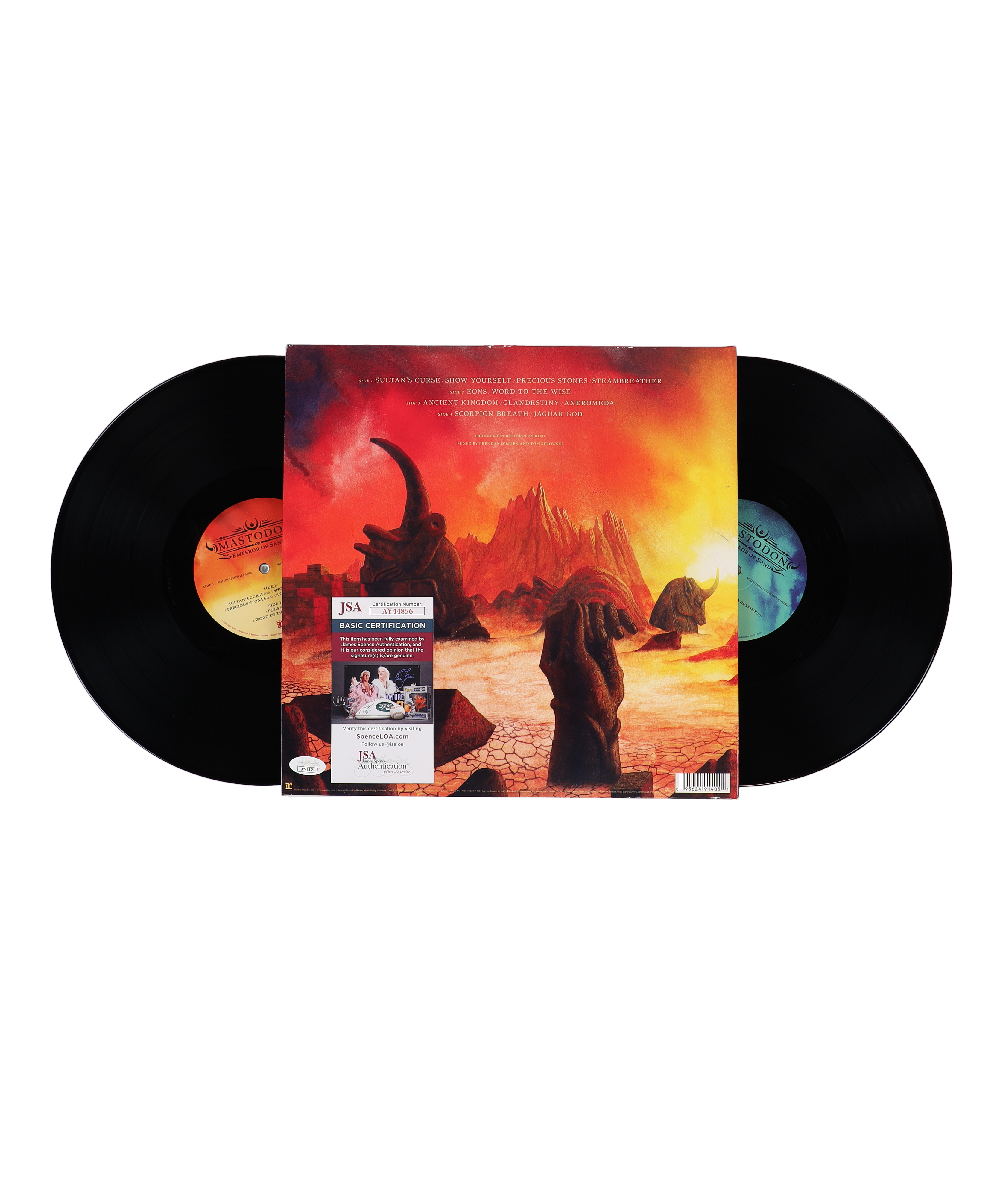 Mastodon "Emperor of Sand" Vinyl Record Album Band-Signed by Brann Dailor, Bill Kelliher, Troy Sanders & Brent Hinds (JSA) at PristineAuction.com Mastodon "Emperor of Sand" Vinyl Record Album Band-Signed by Brann Dailor, Bill Kelliher, Troy Sanders & Brent Hinds (JSA) at PristineAuction.com