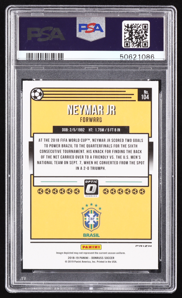 Neymar Jr. 2018-19 Donruss Optic Holo #104 (PSA 10) at PristineAuction.com Neymar Jr. 2018-19 Donruss Optic Holo #104 (PSA 10) at PristineAuction.com