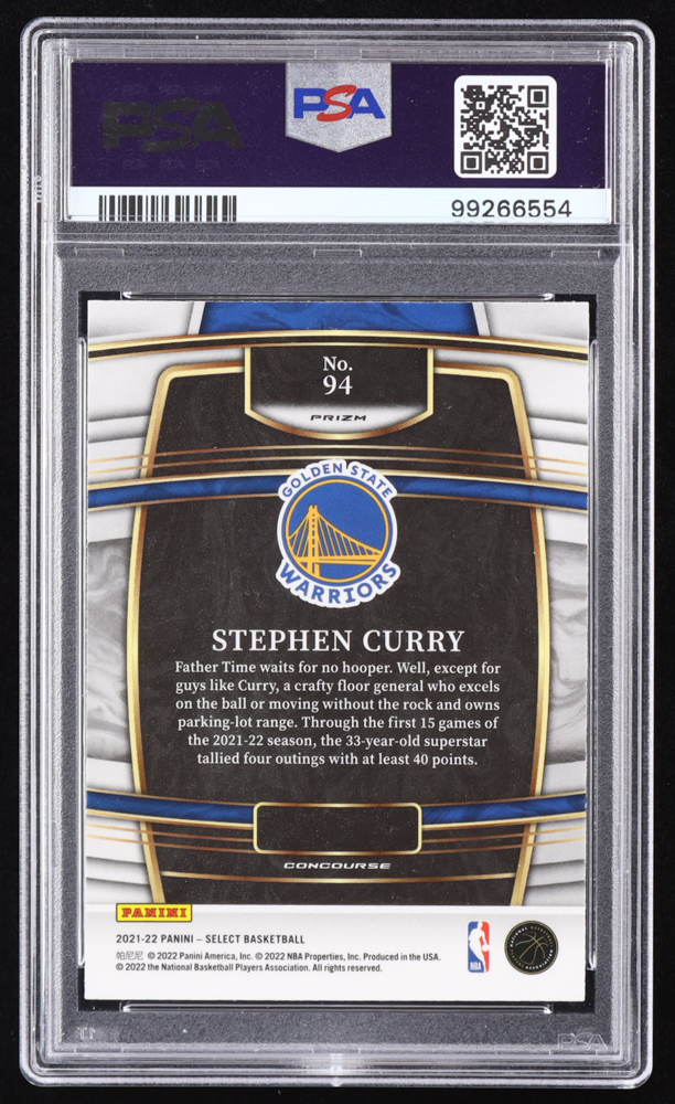 Stephen Curry 2021-22 Select Prizms Orange Flash #94 (PSA 10) at PristineAuction.com Stephen Curry 2021-22 Select Prizms Orange Flash #94 (PSA 10) at PristineAuction.com