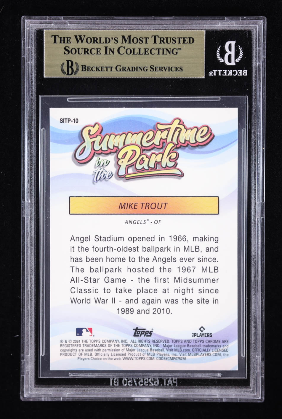 Mike Trout 2024 Topps Chrome Summertime in the Park #SITP10 (BGS 9.5) at PristineAuction.com Mike Trout 2024 Topps Chrome Summertime in the Park #SITP10 (BGS 9.5) at PristineAuction.com