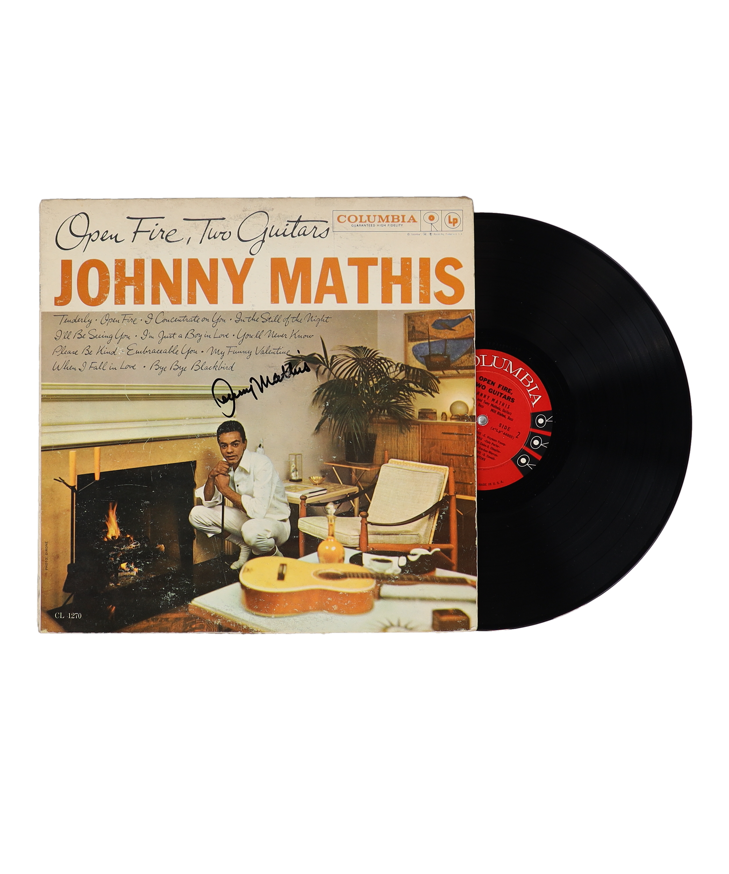 Johnny Mathis Signed "Open Fire, Two Guitars" Vinyl Record Album (JSA) at PristineAuction.com Johnny Mathis Signed "Open Fire, Two Guitars" Vinyl Record Album (JSA) at PristineAuction.com