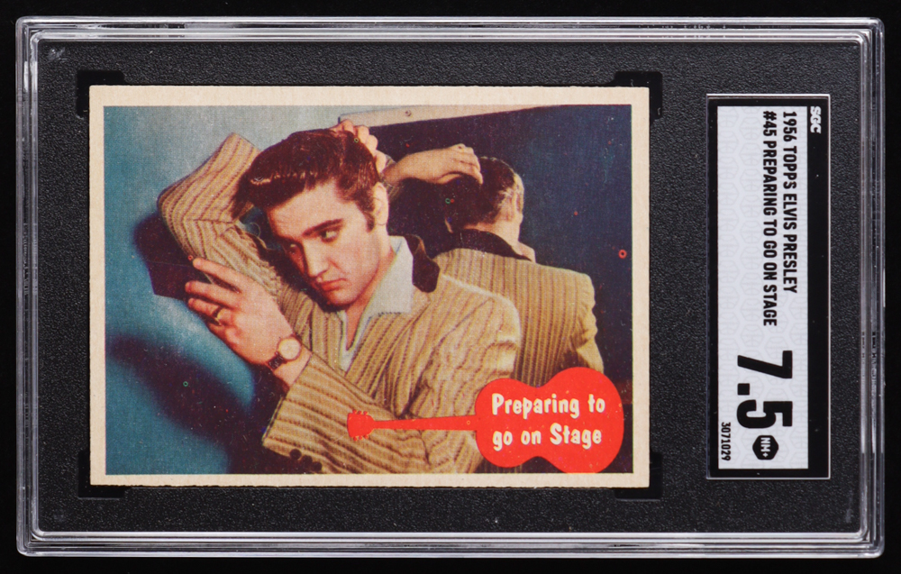 Preparing to Go on Stage 1956 Topps Elvis Presley #45 (SGC 7.5) at PristineAuction.com Preparing to Go on Stage 1956 Topps Elvis Presley #45 (SGC 7.5) at PristineAuction.com