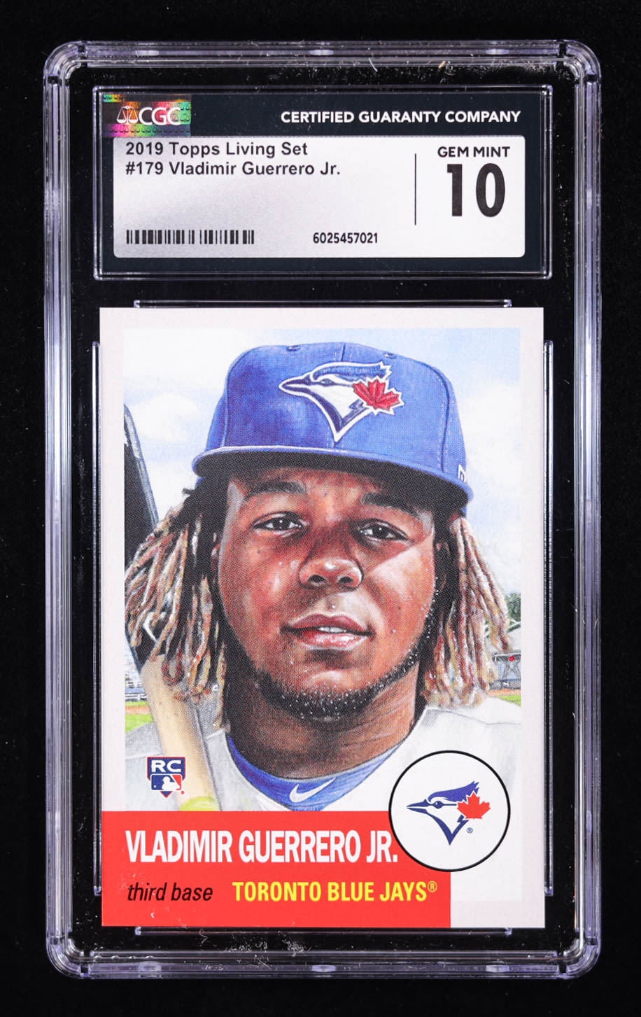 Vladimir Guerrero Jr. 2019 Topps Living Set #179 RC (CGC 10) at PristineAuction.com Vladimir Guerrero Jr. 2019 Topps Living Set #179 RC (CGC 10) at PristineAuction.com
