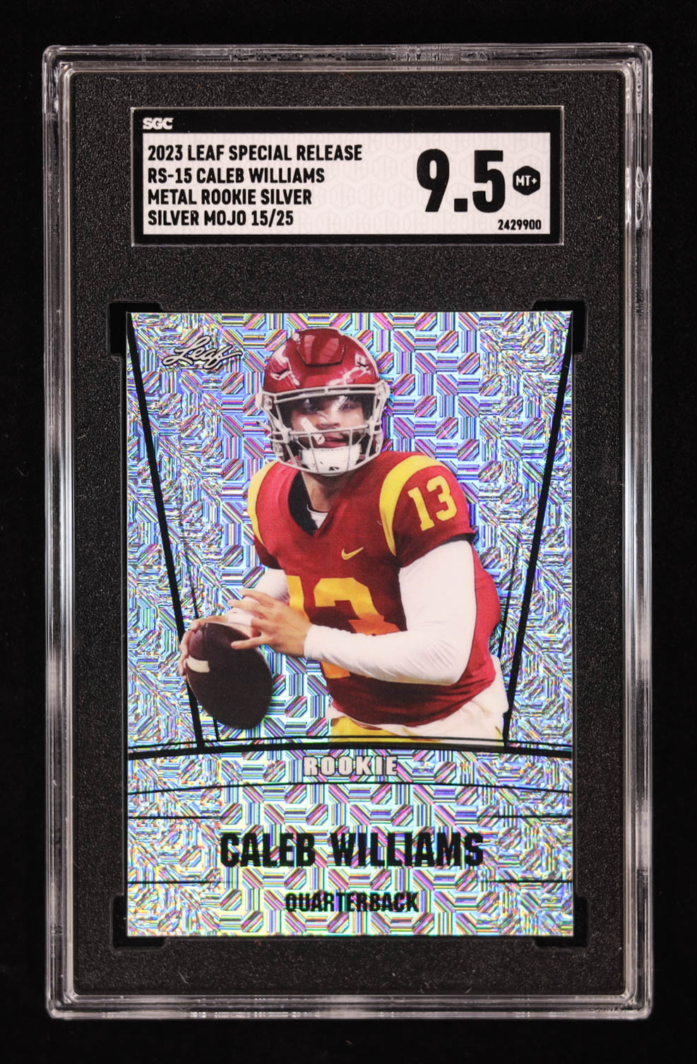 Caleb Williams 2023 Leaf Metal Special Release Rookie Silver Mojo Silver #RS15 RC #/25 (SGC 9.5) at PristineAuction.com Caleb Williams 2023 Leaf Metal Special Release Rookie Silver Mojo Silver #RS15 RC #/25 (SGC 9.5) at PristineAuction.com