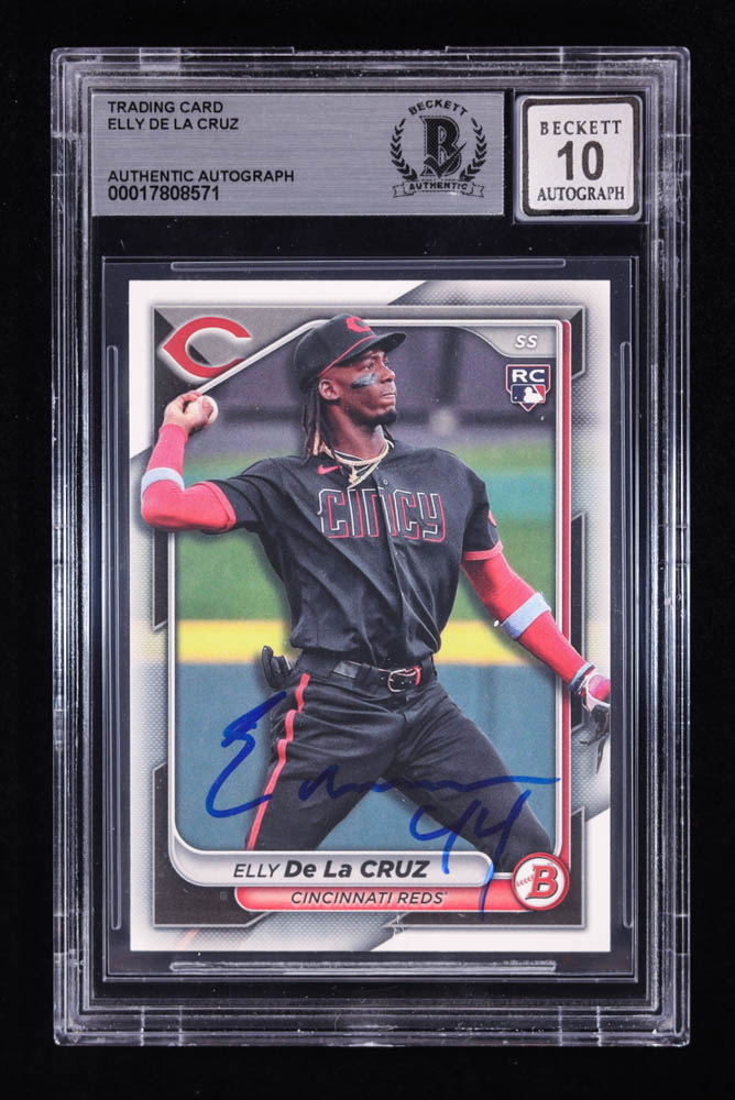 Elly De La Cruz Signed 2024 Bowman #22 RC (BGS | Autograph Graded 10) at PristineAuction.com Elly De La Cruz Signed 2024 Bowman #22 RC (BGS | Autograph Graded 10) at PristineAuction.com