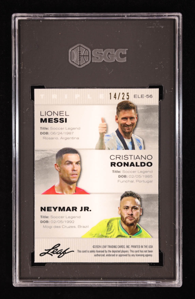 2023 Leaf Magnificence Stephen Curry Lionel Messi Dual Auto Purple /4