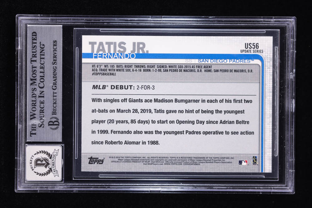 Fernando Tatis Jr. Signed 2019 Topps Update RD #US56 (BGS) at PristineAuction.com Fernando Tatis Jr. Signed 2019 Topps Update RD #US56 (BGS) at PristineAuction.com