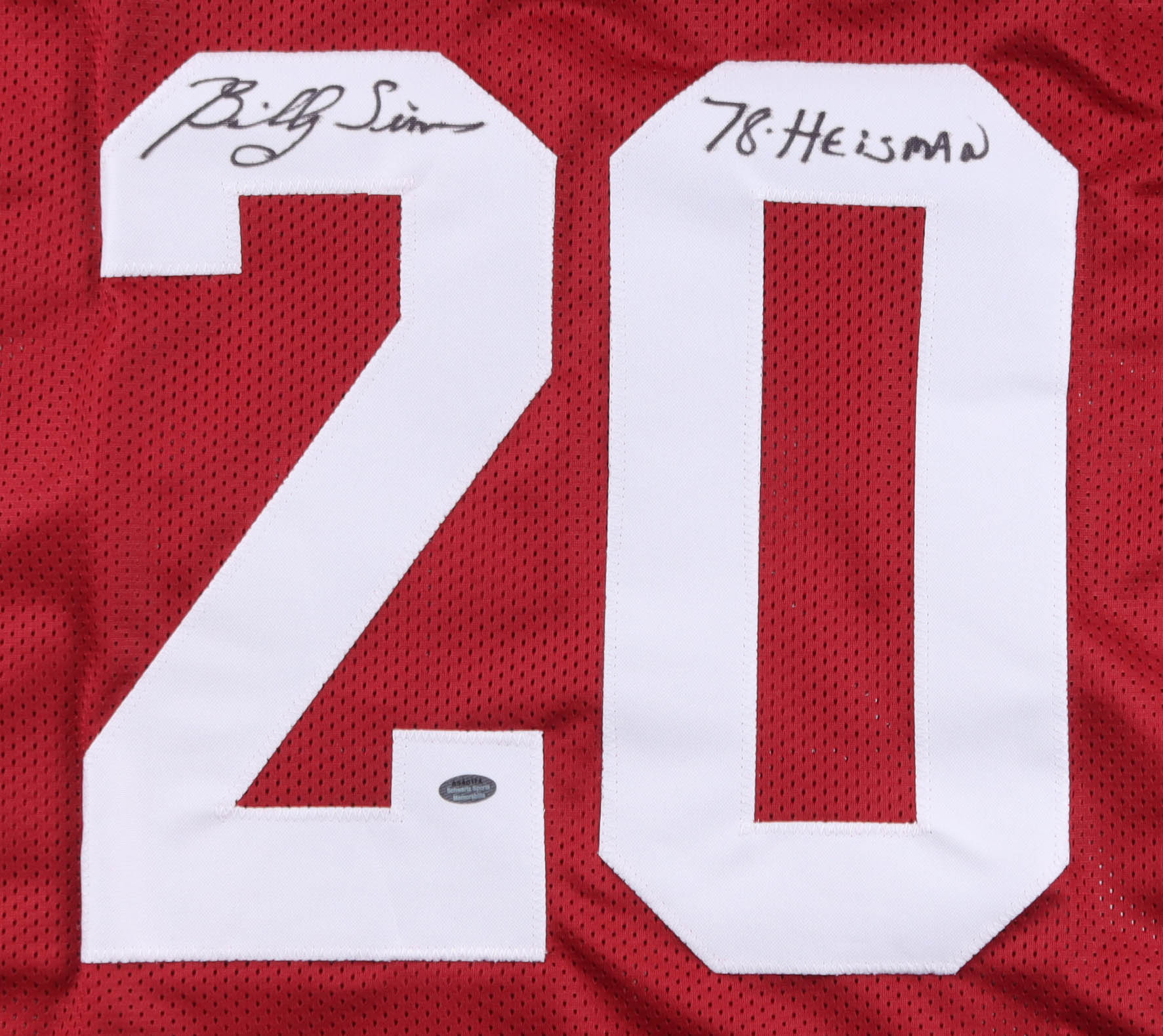 Billy Sims Signed Jersey Inscribed "78 Heisman" (Schwartz) at PristineAuction.com Billy Sims Signed Jersey Inscribed "78 Heisman" (Schwartz) at PristineAuction.com