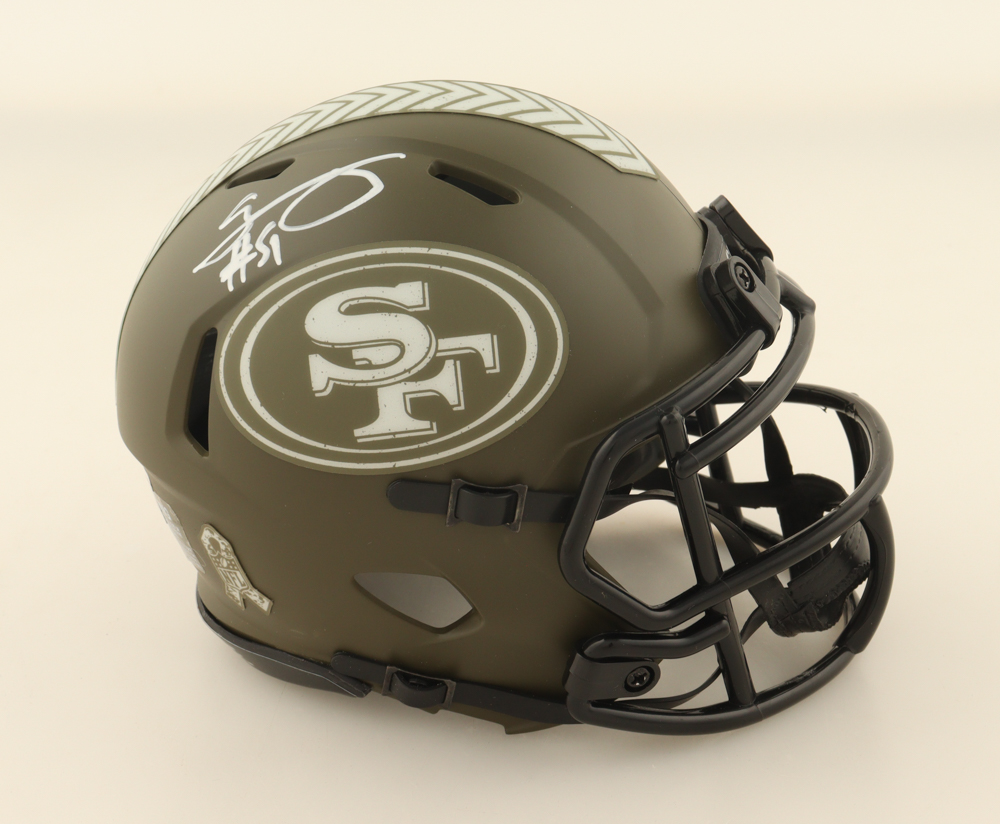 Azeez Al-Shaair Signed 49ers Salute To Service Alternate Speed Mini Helmet (Beckett) at PristineAuction.com Azeez Al-Shaair Signed 49ers Salute To Service Alternate Speed Mini Helmet (Beckett) at PristineAuction.com