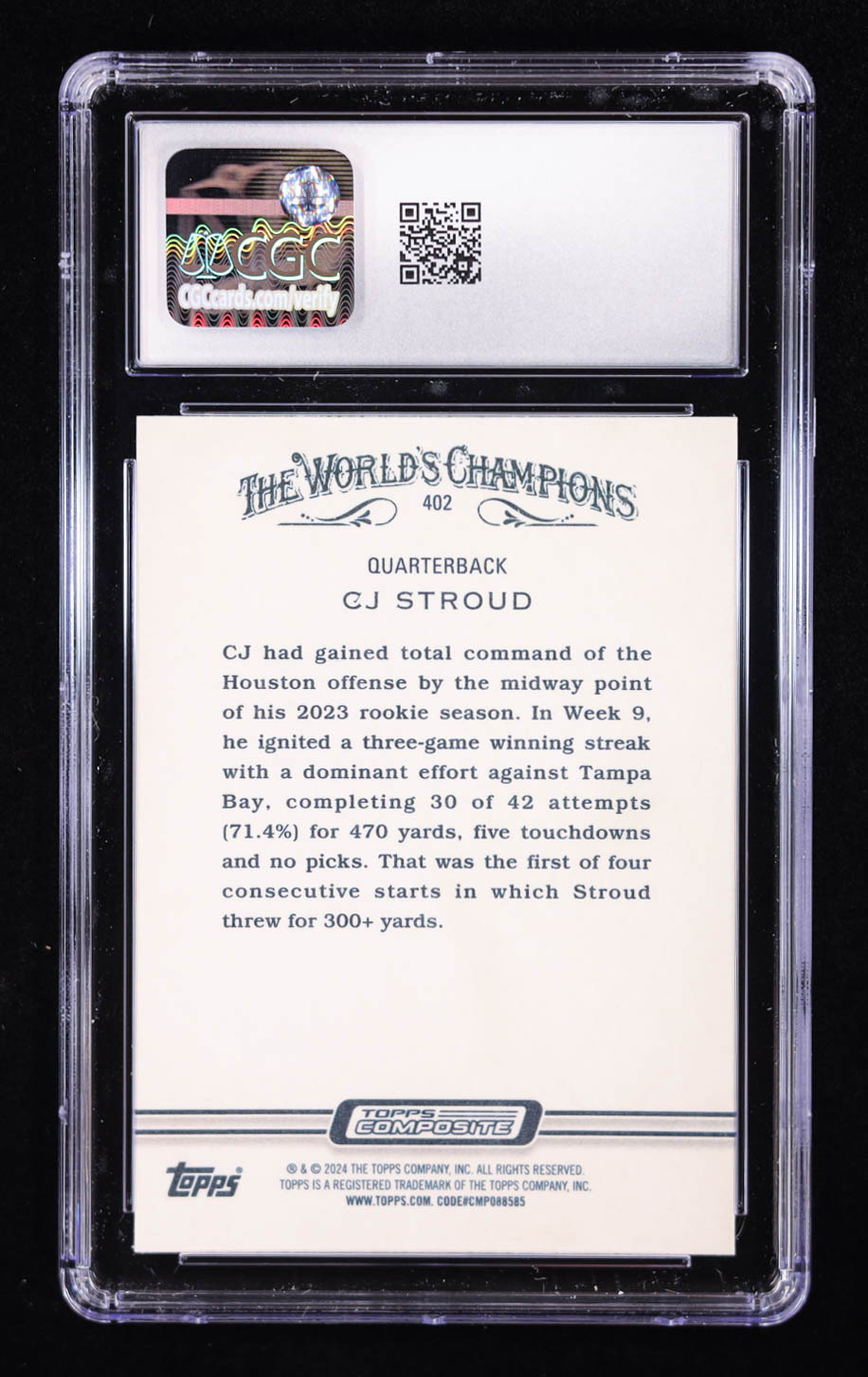 CJ Stroud 2023 Topps Composite Allen & Ginter #402 RC (CGC 10) at PristineAuction.com CJ Stroud 2023 Topps Composite Allen & Ginter #402 RC (CGC 10) at PristineAuction.com