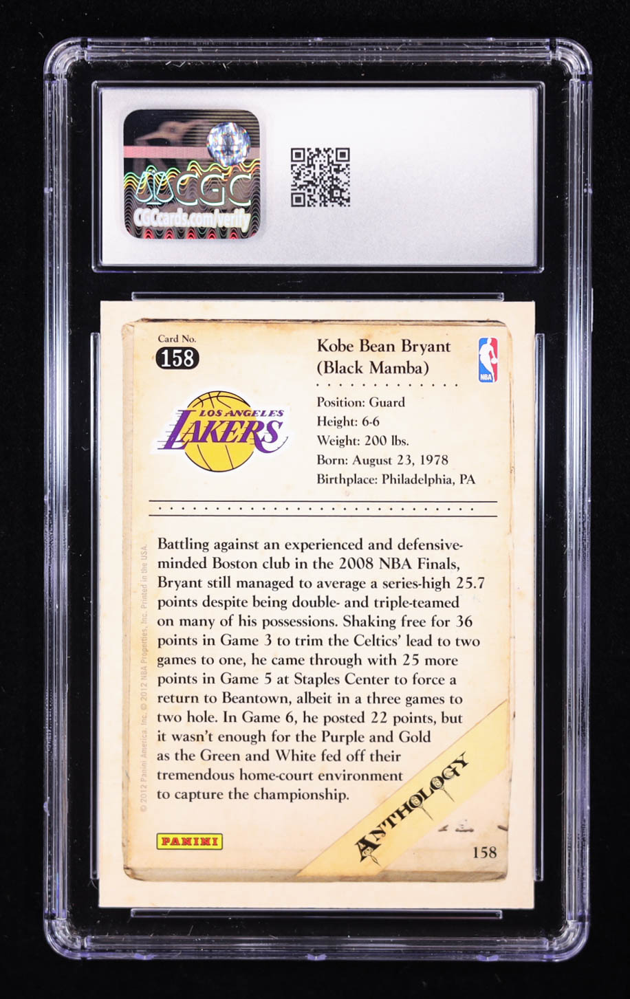 Kobe Bryant 2012-13 Kobe Anthology #158 (CGC 10) at PristineAuction.com Kobe Bryant 2012-13 Kobe Anthology #158 (CGC 10) at PristineAuction.com