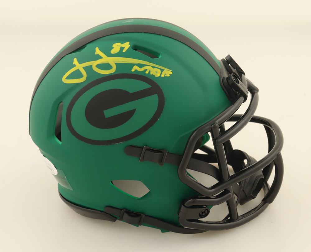 James Jones Signed Packers Rave Alternate Speed Mini Helmet Inscribed "NTAF" (JSA) at PristineAuction.com James Jones Signed Packers Rave Alternate Speed Mini Helmet Inscribed "NTAF" (JSA) at PristineAuction.com